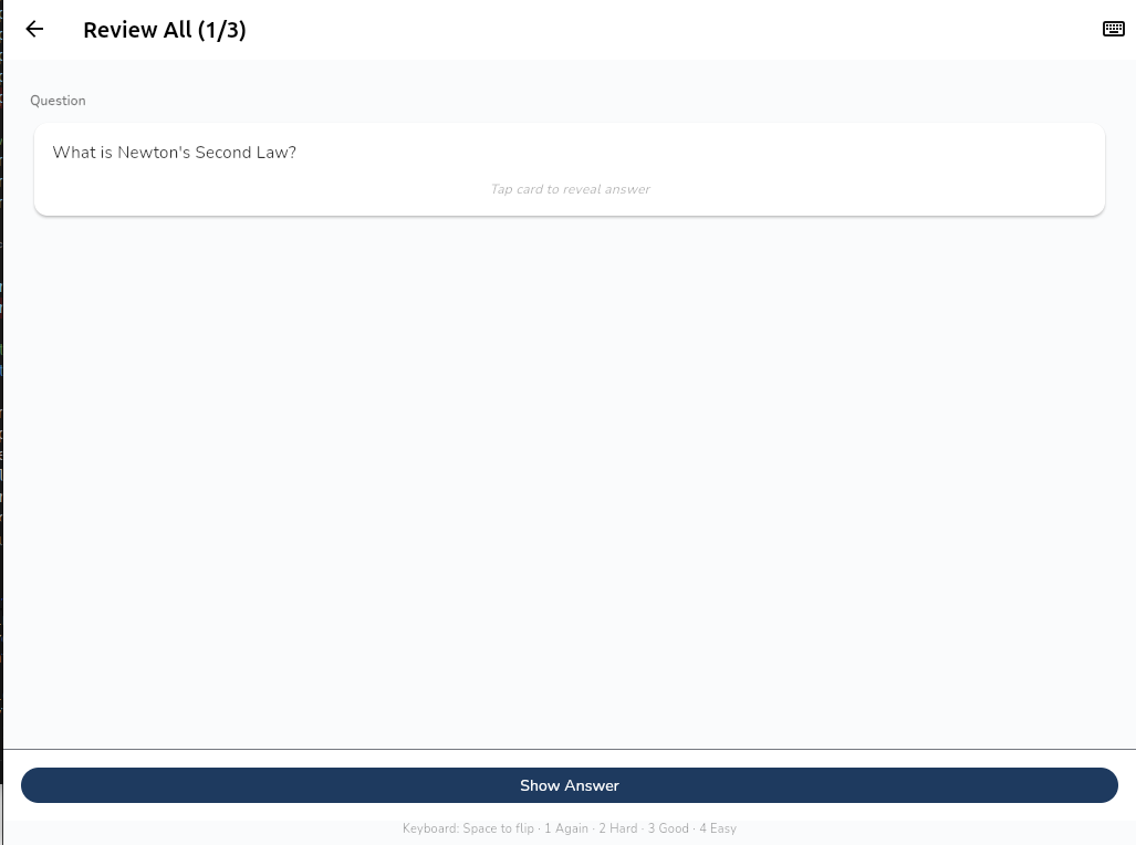 Mayinab SRS flashcard review