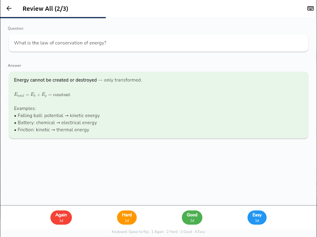 Mayinab flashcard answer with rich content